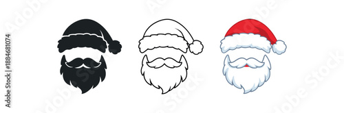 holidays santa hat beard christmas symbol festive cheer