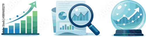 Market Prediction Models. Market prediction framework illustrated via analytical models translating history into future outcomes,