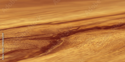 A lizard rests on the brown sand near a small spider on a natural wood plank surface with a rough grain texture and timber material pattern