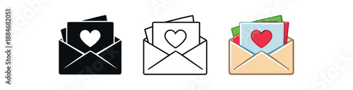 festive holidays stack of greeting cards envelope heart seasonal mail