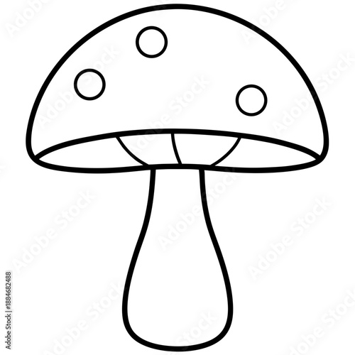 Minimal Organic Mushroom Outline Illustration