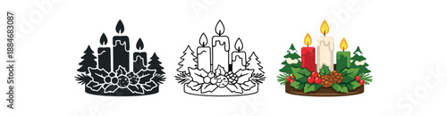 festive holidays decorative candle holder small trees winter centerpiece