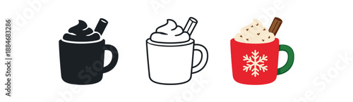 festive holidays holiday mug with cinnamon stick whipped cream cozy drink