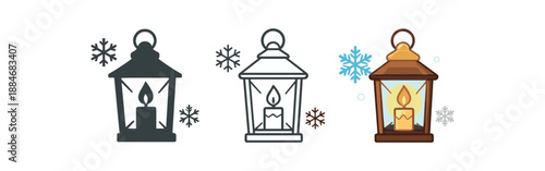 festive holidays candle lantern snowflakes simple cozy winter decor