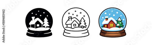 festive holidays snow globe house pine tree peaceful winter