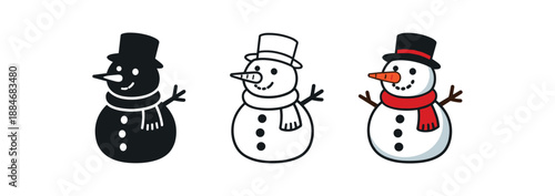 festive holidays snowman carrot nose scarf joy winter happiness