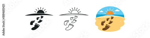 emotional resilience footprints sand slow forward progress symbol healing