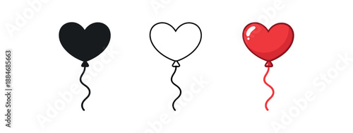 romantic holidays heart shaped balloon string simple valentines vibe