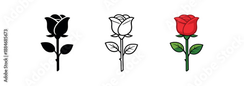 romantic holidays rose flower single stem love symbol