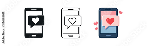 romantic holidays phone screen heart message modern love