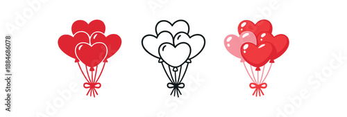 romantic holidays balloons cluster hearts valentines party