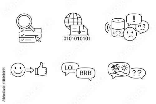 Digital Communication Icons.