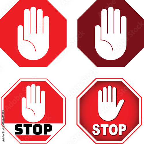 Vector illustration of Stop and Go sign sign isolated on pure white. EPS file available