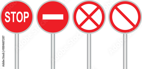 Vector illustration of Stop and Go sign sign isolated on pure white. EPS file available
