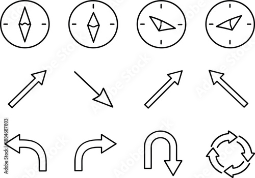 Image Generation. Line style icons of Direction controls: compass north, compass south, compass east, compass west; diagonal up,