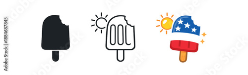 summer independence holidays ice lolly popsicle hot day icon