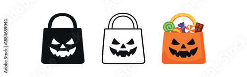 autumn halloween holidays trick or treat bag simple shape