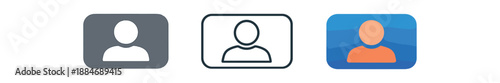 digital identity user profile silhouette inside rounded rectangle simple account badge