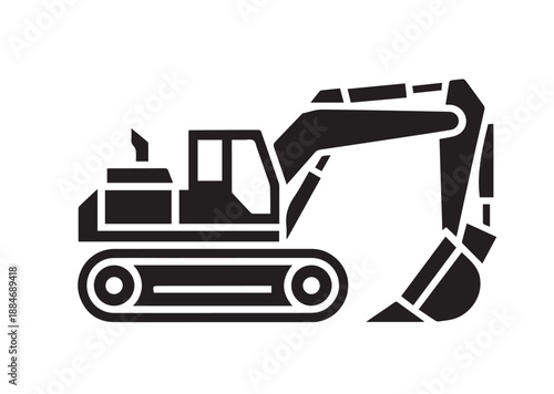 Heavy Machinery Icon, Editable Solid Vector Illustration