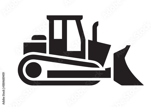 Heavy Machinery Icon, Editable Solid Vector Illustration