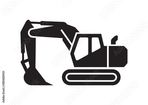 Heavy Machinery Icon, Editable Solid Vector Illustration