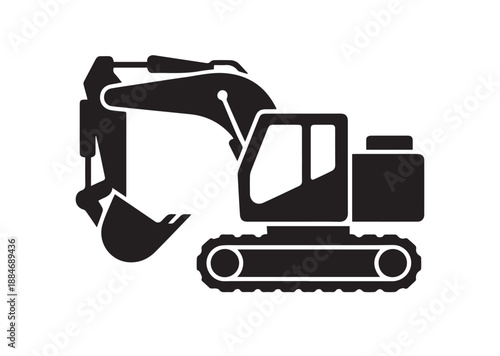 Heavy Machinery Icon, Editable Solid Vector Illustration