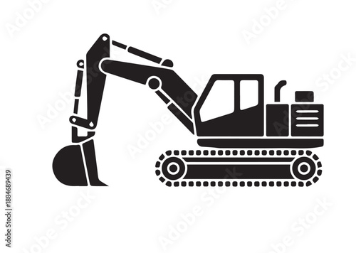 Heavy Machinery Icon, Editable Solid Vector Illustration