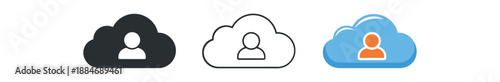 digital identity cloud with tiny avatar symbol cloud account storage profile