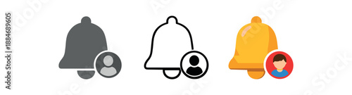 digital identity bell notification icon with tiny avatar dot profile alerts