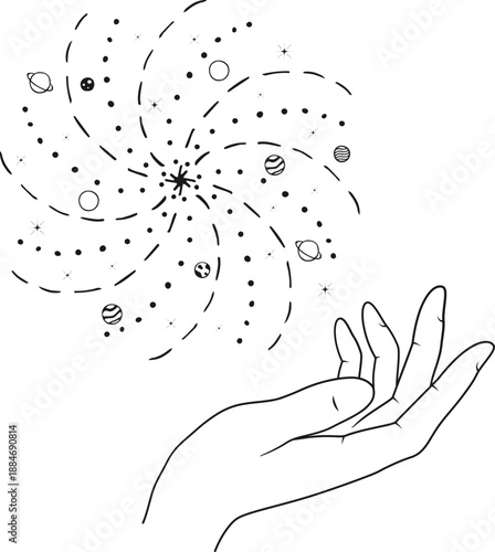 Magic tarot mystic stars illustration