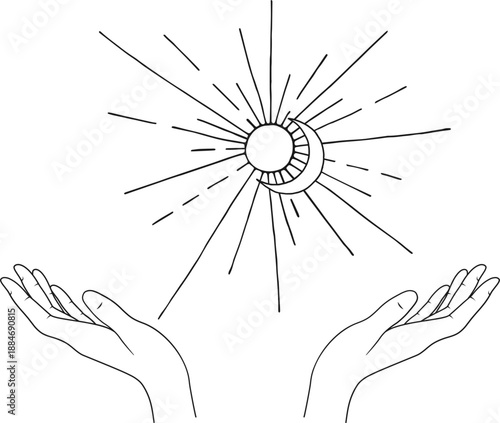 Magic tarot mystic stars illustration