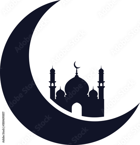Modern Minimal Ramadan Mosque Silhouette Design