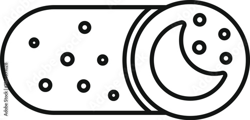 Capsule icon representing medicine for sleep or managing insomnia at night