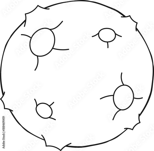 Planet universe hand drawing illustration