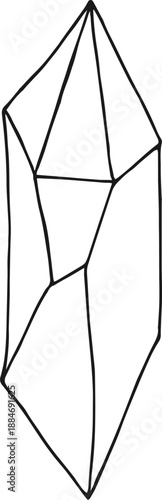 Crystals mystic hand drawing element