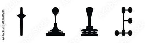 Four types of joysticks Vector, illustration