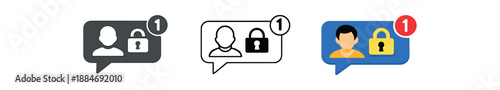 digital identity phone notification bubble with avatar sign alert