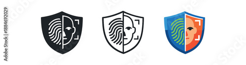 digital identity shield with split fingerprint and face scan modern auth mix