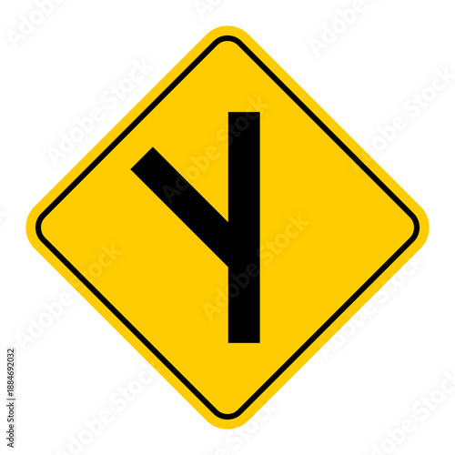 Traffic Warning Sign for Side Road Entering from Left