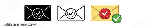 verification envelope with seal and check confirmed mail delivery