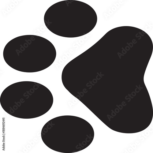 Paw Prints. Cute pets and Dogs pets paw print isolated on white background. Animal paw prints.