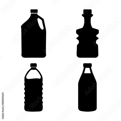 Collection of empty bottles Vector, illustration