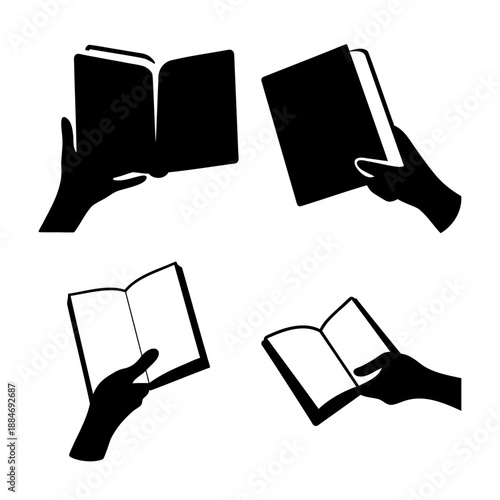 Hands holding open books Vector, illustration