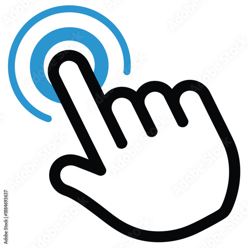 Mauszeiger Hand hier klicken Vektor Icon, clickable pointer hand vector symbol, perfect for UI elements, web design, interactive applications