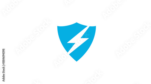 A vibrant blue shield with a white lightning bolt, centered on a white background Free Download A vibrant blue shield with a white lightning bolt, centered on a white background - GFXLoad