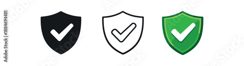 verification shield outline and tick inside trusted approval