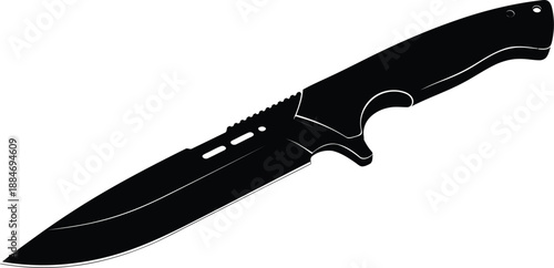 Sleek Black Tactical Knife for Outdoor Adventure