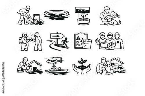 Environmental Conservation and Field Operations Icons Set