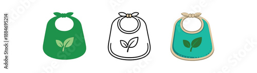 eco baby led weaning cloth bib with leaf motif washable zero waste feeding