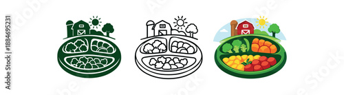eco baby led weaning baby plate with seasonal veg rainbow farm to table idea